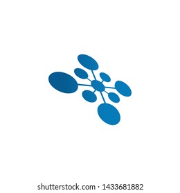 Abstract molecule logo design vector illustration template