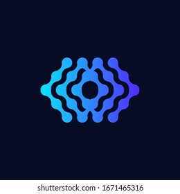 Abstract molecule logo design vector illustration template. Bio sign template. Technology laboratory logotype concept icon.