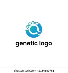 logotipo de molécula abstracta y vector genético