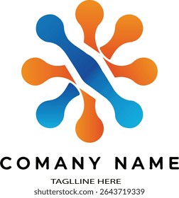 Logotipo da Molécula Abstrata para Empresas de Tecnologia e Ciência