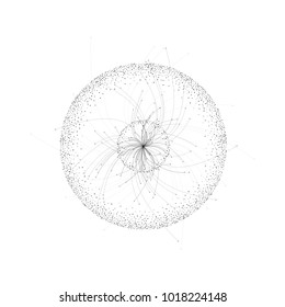 Abstract molecule. Molecular structure. Science or medical background with molecule or atom for banner, brochure, flyer etc. Atom with elementary particles. Vector graphic design