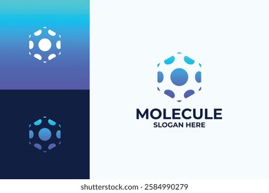 Abstract Molecule Nanotechnology Logo Design Template