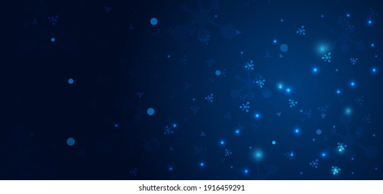 Abstract molecule pattern on dark blue background. Medical and science, technology connection concept. You can use for ad, poster, template, business presentation. Vector illustration  