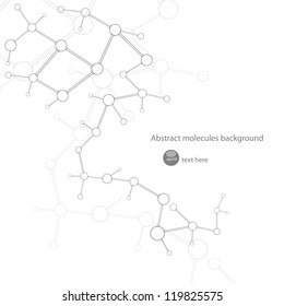 Abstract molecule silver white background