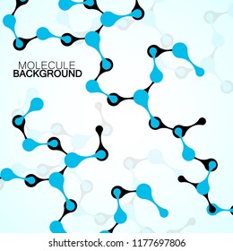 Abstract molecule structure of DNA, colorful background. Vector illustration