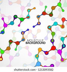 Abstract molecule structure of DNA, colorful background. Vector illustration