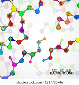 Abstract molecule structure of DNA, colorful background. Vector illustration
