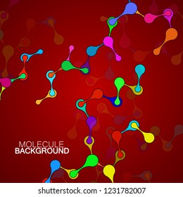 Abstract molecule structure of DNA, colorful background. Vector