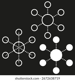 Símbolo de molécula Abstractas. Ilustración de conexión de Ciencia. Emblema de la red social. Elemento geométrico de Vector. EPS 10.