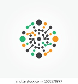 Abstract molecule vector circle icon, science symbol galaxy