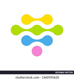 ABSTRACT MOLECULE VECTOR HEART SHAPE