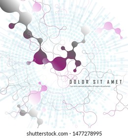 Abstract molecule vector template. For biotechnology, science, energy design