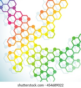 Abstract molecules and atoms design for background. Vector Illustration