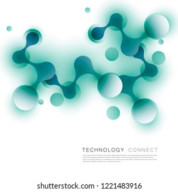 Abstract molecules and atoms design and connection structure.