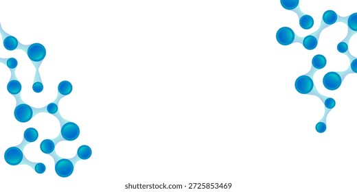 Fondo de moléculas Abstractas. El ADN, los átomos, la estructura molecular conectan con partículas esféricas azules. Concepto de innovación médica, científica y tecnológica.