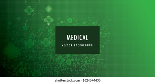 Abstract molecules background with Green cells and place for text. Vector illustration.