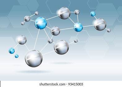 Abstract molecules background. Vector EPS10 file.