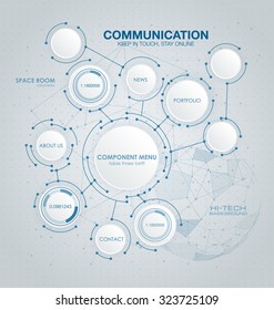 Abstract molecules circle and blank space for your content, infographic template, communication, business, network and web design. Vector illustration social media technology concept