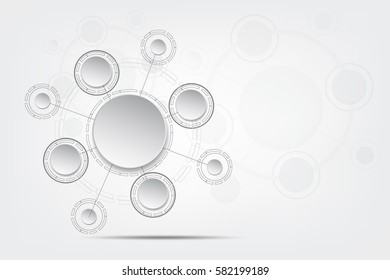 Abstract molecules with circle  technology concept,Vector illustration 