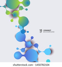 Abstract molecules and communication technology with connected circles with space for your text. Vector illustration