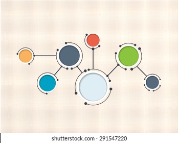 Abstract molecules and communication technology with integrated circles with  Blank space for your design. Vector illustration global social media concept.  Light gray color background.