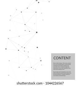 Abstract molecules connect design. Atoms technology structure with connect elements.