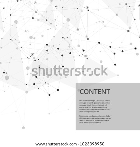 Abstract molecules connect design. Atoms technology structure with connect elements.