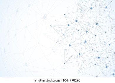 Abstract molecules connect design with points and lines. Atoms technology structure with connect elements. Abstract connection structure. Vector illustration