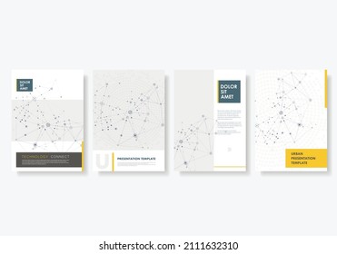 Abstract molecules cover template. Graphic convergence connect. Vector design element shapes. Vector physics background. Technology modern research