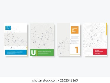 Abstract molecules cover template. Graphic convergence connect. Vector design element shapes. Vector physics background. Technology modern research