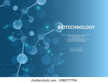 Diseño de moléculas abstractas. Ilustración de la estructura molecular. Concepto de biotecnología para su diseño.