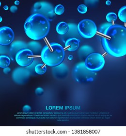 Abstract molecules design. Vector illustration. Atoms. Medical background for banner or flyer