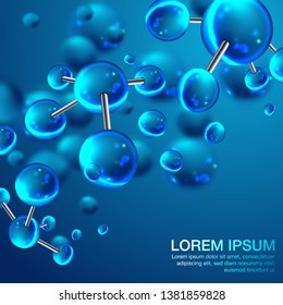 Abstract molecules design. Vector illustration. Atoms. Medical background for banner or flyer