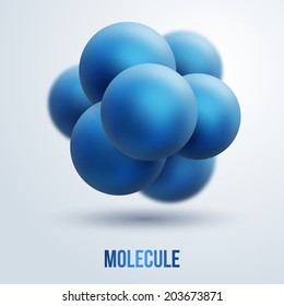 Abstract molecules design. Vector illustration. Group of atoms for chemistry concept. Three-dimensional icon.