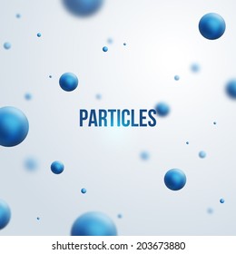 Abstract molecules design. Vector illustration. Atoms. Dust in the air. 