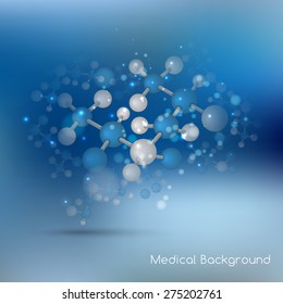 Abstract molecules design. Vector illustration. Atoms. Medical background for banner or flyer.