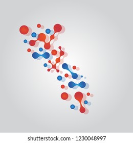 Abstract molecules design. Vector illustration.bright molecules.