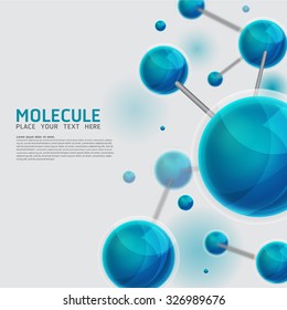 Abstract molecules design. Vector Medical scientific Atoms and biology cell.