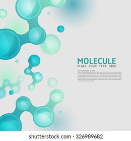 Abstract Molecules Design. Vector Medical Scientific Atoms And Biology Cell.