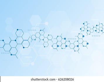 Abstract molecules medical background. illustration