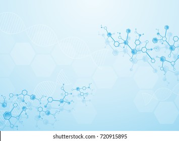 Abstract molecules medical background. illustration