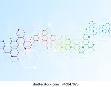 Abstract molecules medical background. illustration