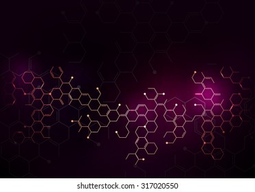 Abstract molecules or medical background. Vector illustration.
