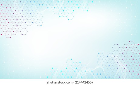 Abstract molecules structure background. Scientific or medical concept. Molecular structures or chemical engineering vector illustration.
