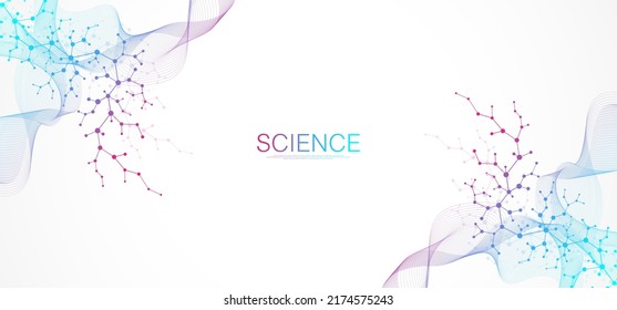 Abstract molecules structure background. Scientific or medical concept. Molecular structures or chemical engineering vector illustration.