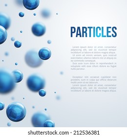 Abstract molecules. Vector illustration. Atoms. Scientific or medical design with place for text.