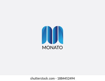 Abstract monato m letter modern initial logo design template