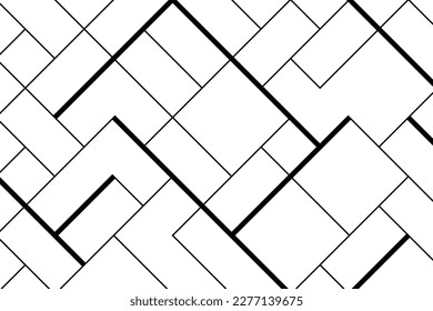 abstract mondrian diagonal black line on white background pattern design for wallpaper, paper.