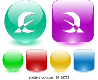 Abstract monetary sign. Vector interface element.