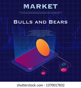 Abstract money isometric background with text